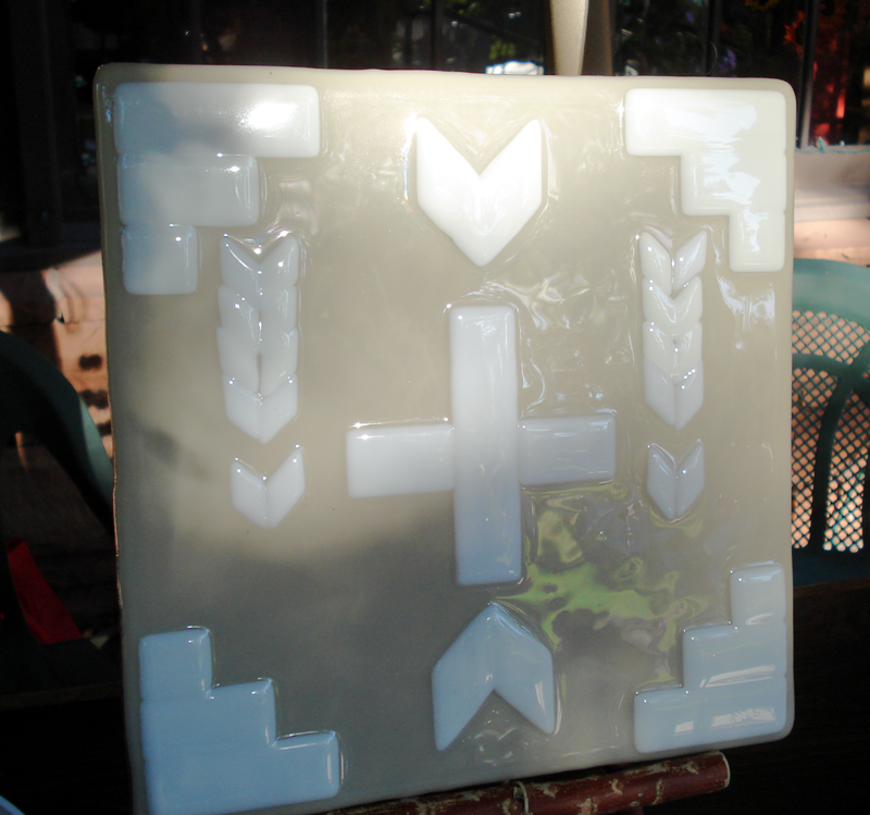 Fused Glass Blanket Patterned Plaque