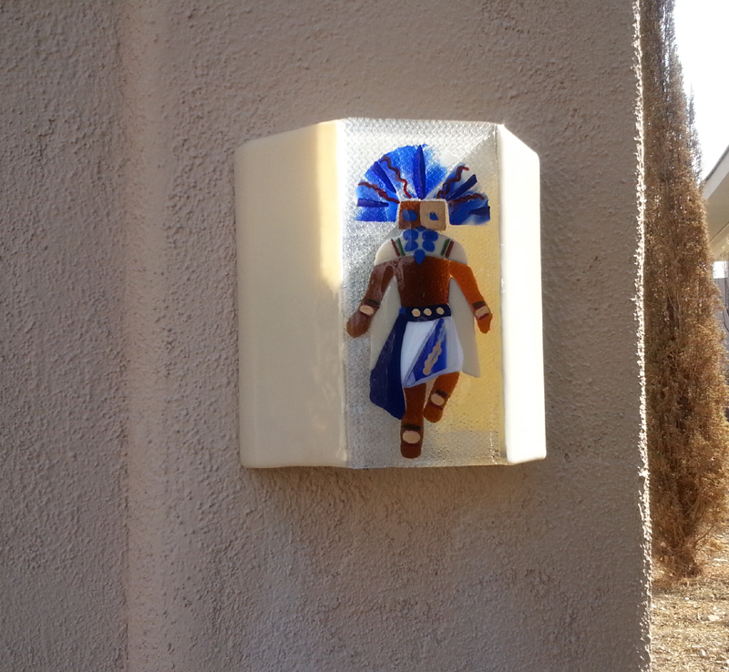 Sunlit Fused Glass Kachina
