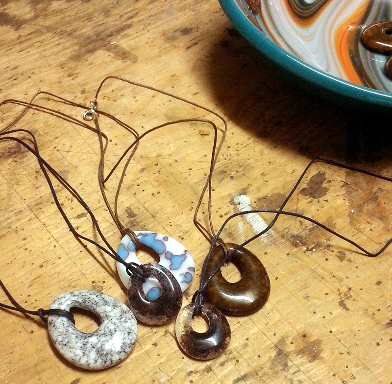 Fused Glass Pendant Necklaces