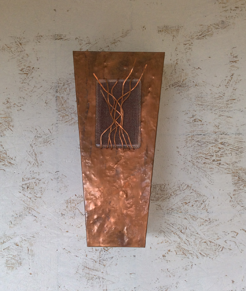 Copper and Glass Light Sconce