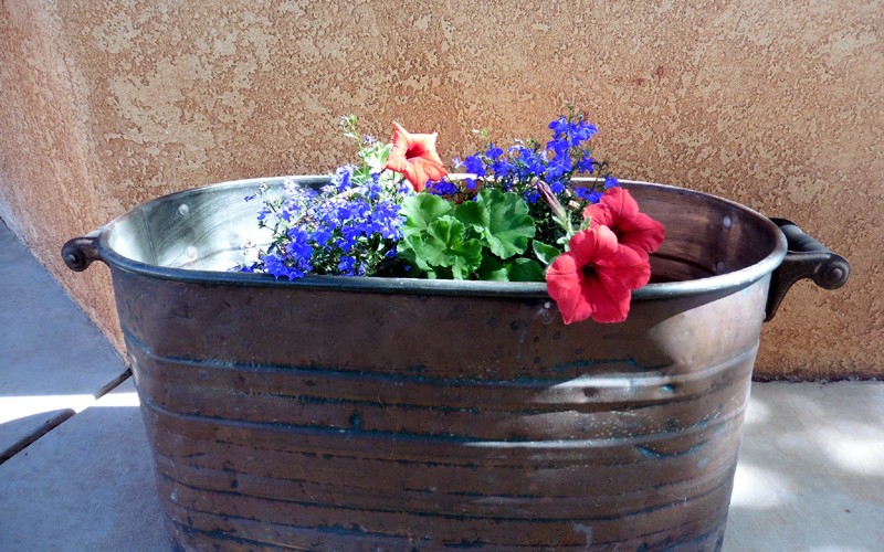 Copper Washtub Planter by Mike Dumas Copper Designs Inc.