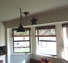 Vintage Green Enamel Pendant Light by Mike Dumas Copper Designs