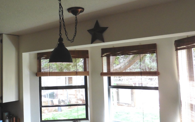 Vintage Green Enamel Pendant Light by Mike Dumas Copper Designs