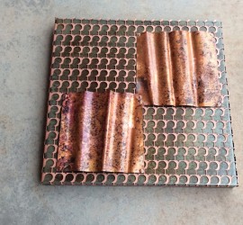 Copper+Steel // metal art // negative space copper design by Mike Dumas Copper Designs.