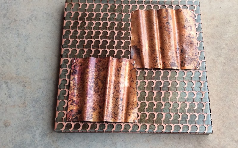 Copper+Steel // metal art // negative space copper design by Mike Dumas Copper Designs.
