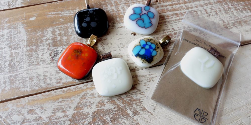 glass jewelry // fused glass // bold summer colors by julie Dumas of Mike Dumas Copper Designs.